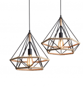 rustic style Hemp rope Chandelier for coffee house Diamond l