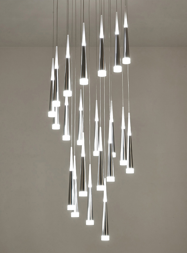 design idea long high tall chandelier pendant lamp cone with